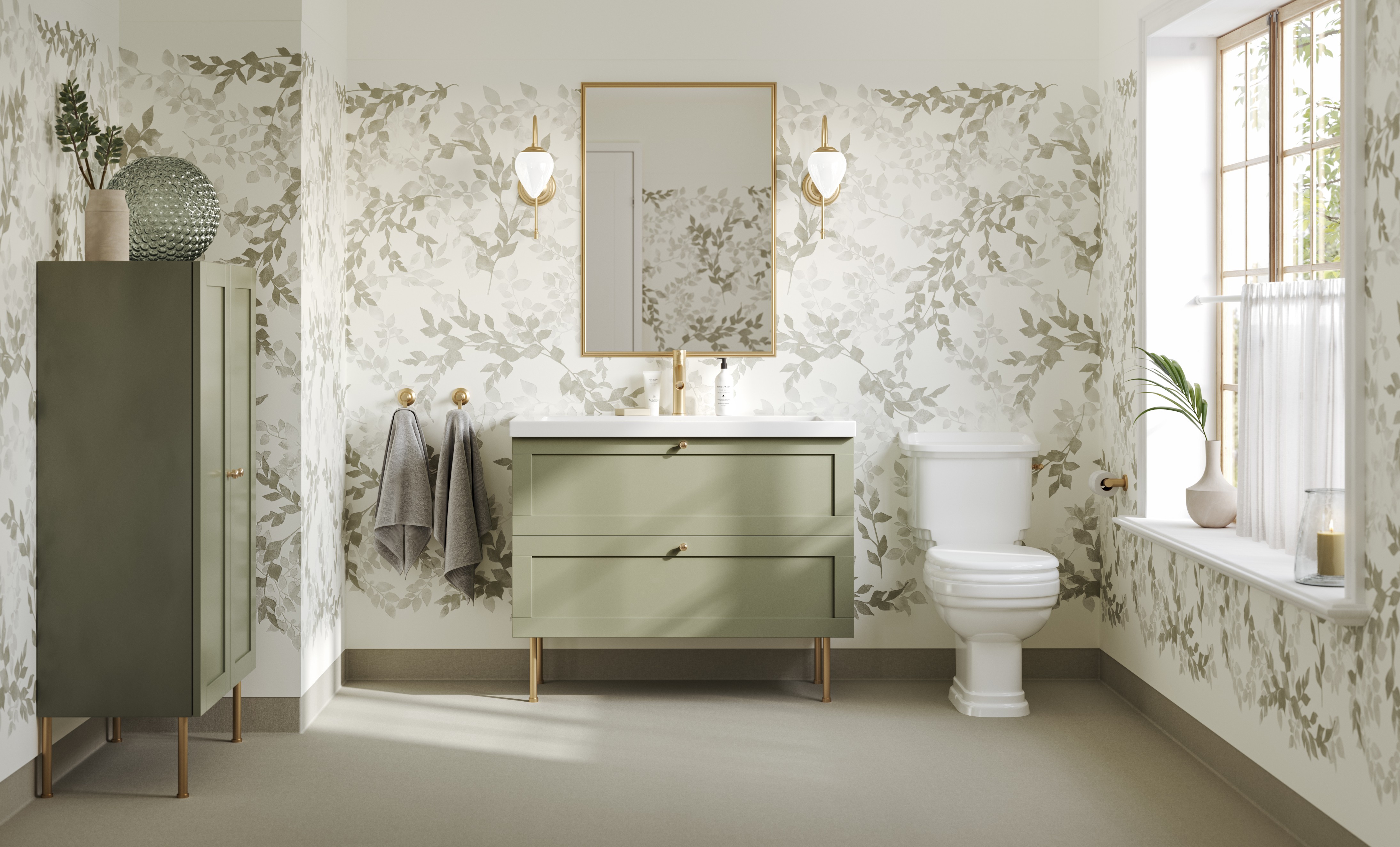 Aquarelle, Breeze Moss + Chambray Moss, våtrumsvinyl, Tarkett