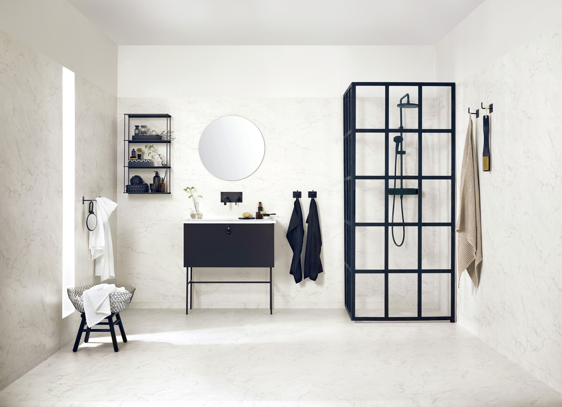 Tarkett Aquarell Border Soft White Wall Marble Carrare White