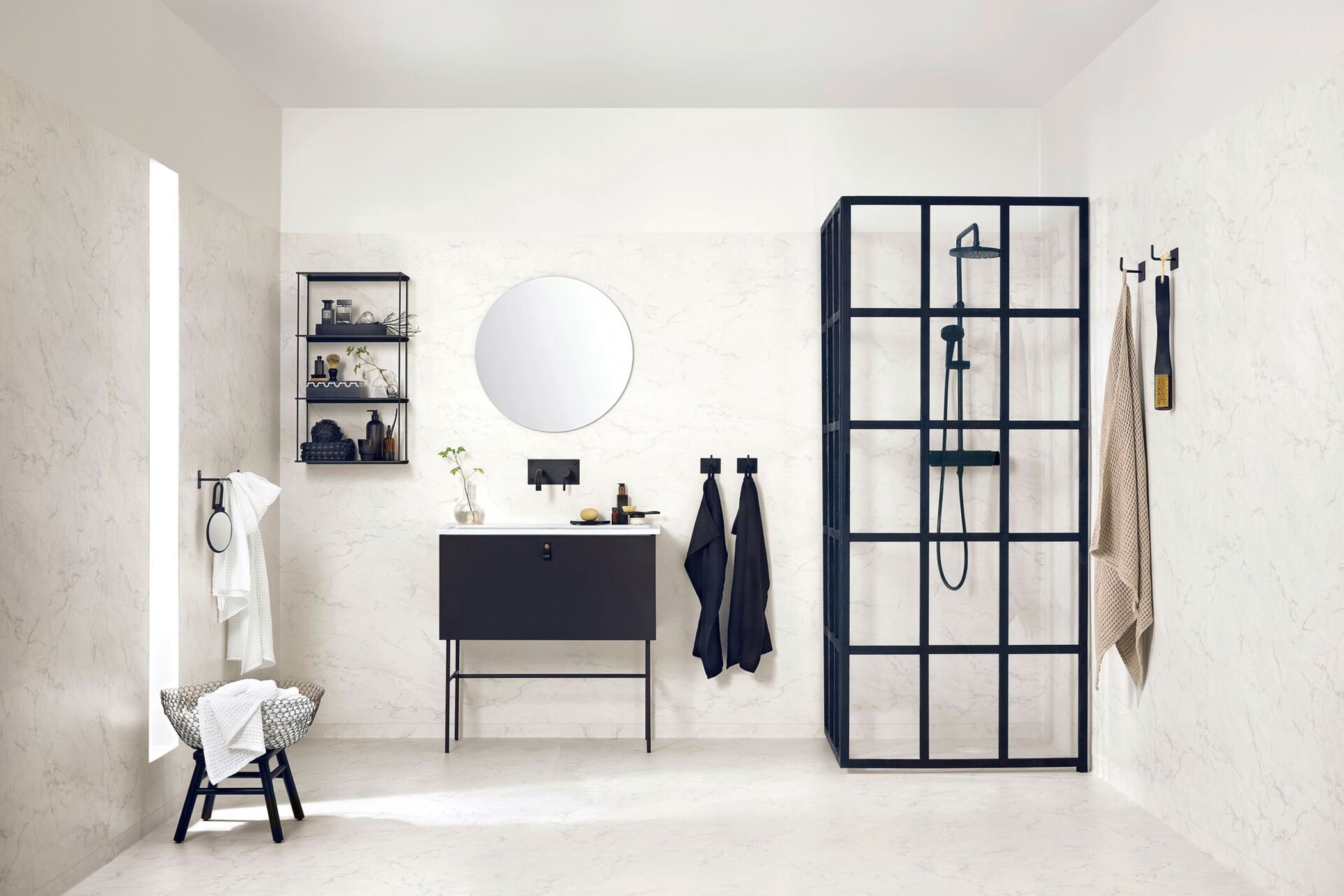 Tarkett Aquarell Border Soft White Wall Marble Carrare White