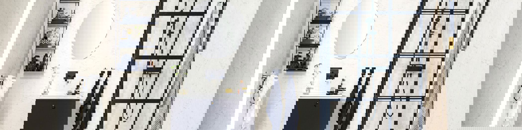 Tarkett Aquarell Border Soft White Wall Marble Carrare White