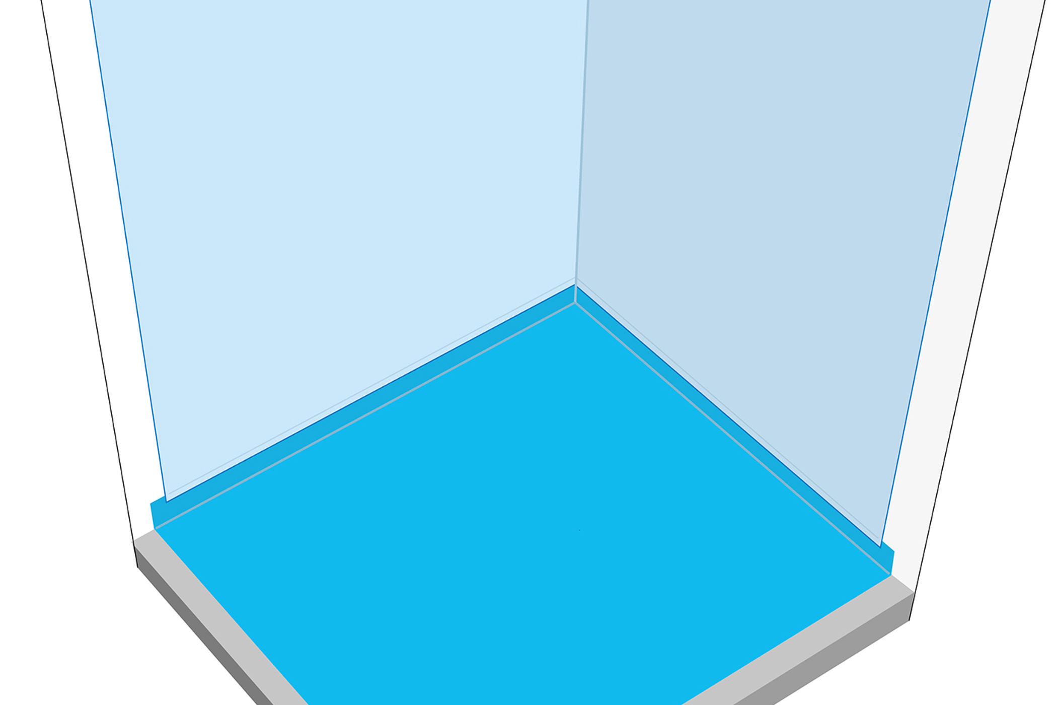 Plastmatta som tät- och ytskikt på golv och vägg.