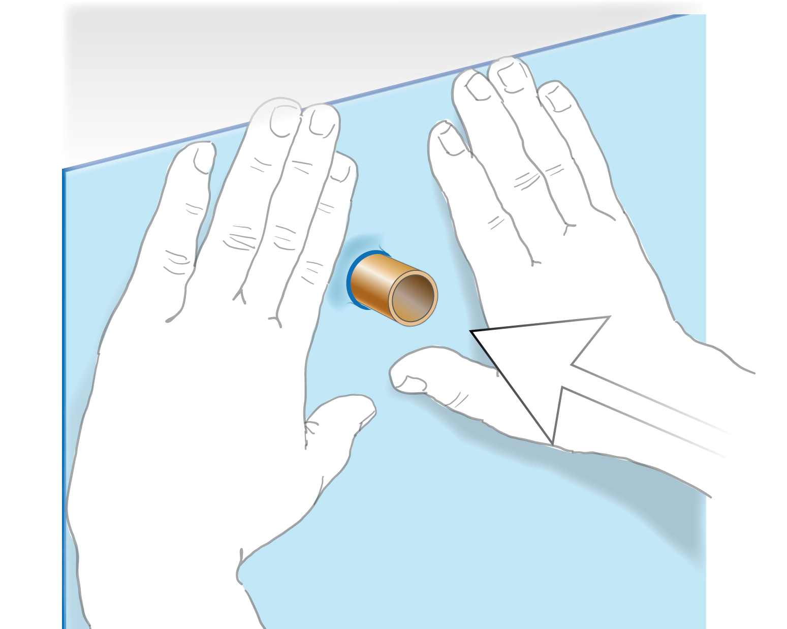 Anslutning av plastmatta som tät- och ytskikt eller tätskikt under keramik mot rörgenomföring.