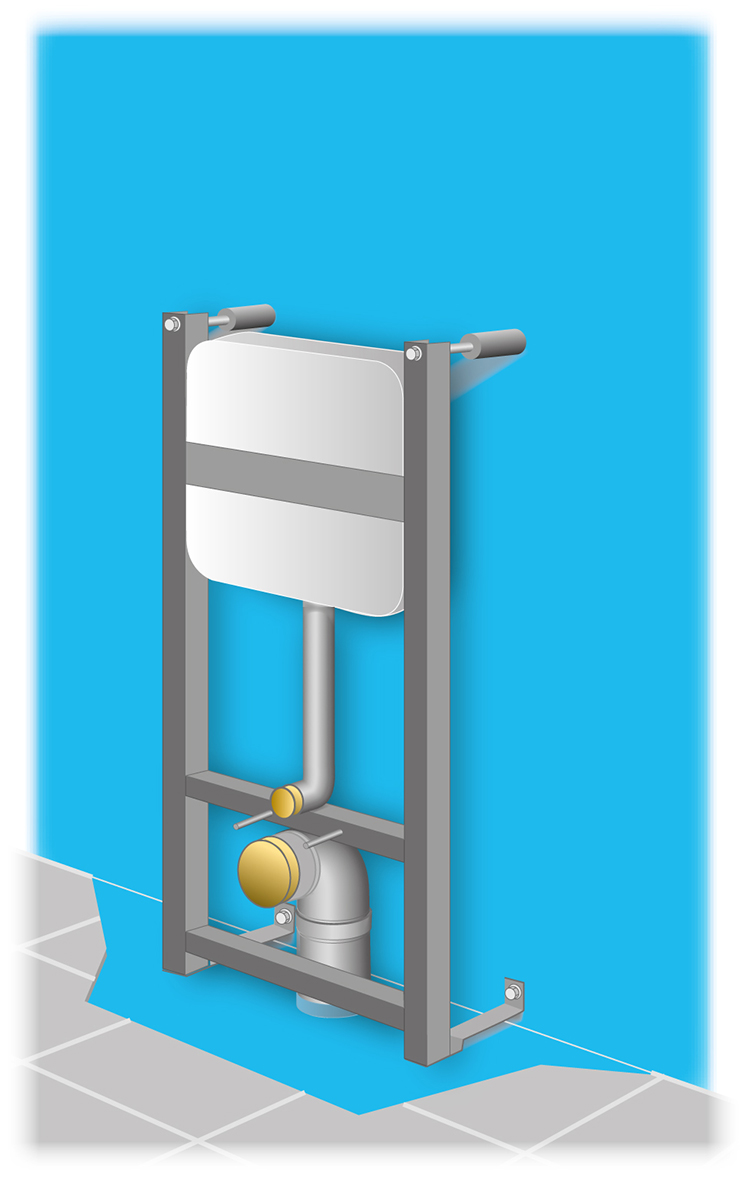 Tätskikt bakom och under utanpå monterad spolenhet.