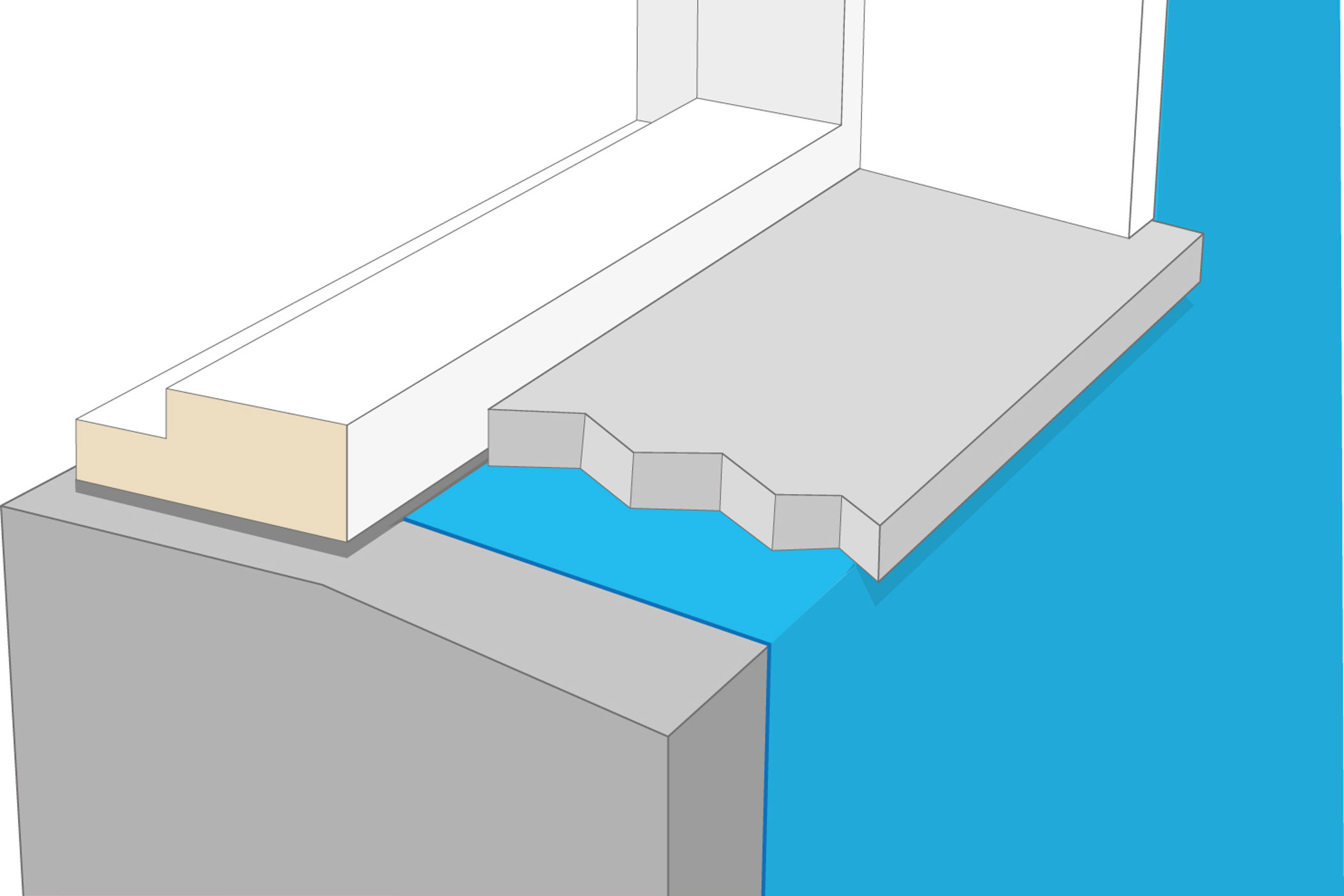 Tätskiktets anslutning mot fönsterkarm i fönstersmyg samt fönsterfoder.